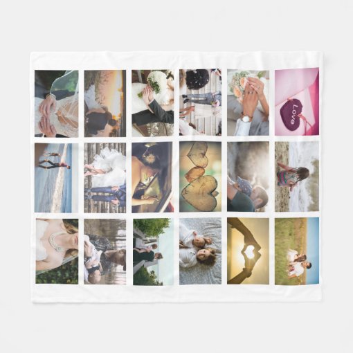 Custom Photo Collage Fleece Blanket Zazzle