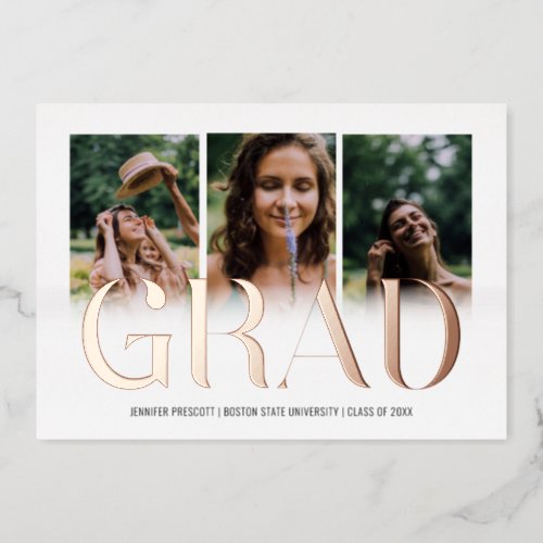 Custom Photo Collage Graduate 2024 Foil Card