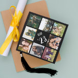 Custom Photo Collage Graduation Cap Topper<br><div class="desc">Create a sweet keepsake of your school years with this custom grad cap topper. Customize with 9 square photos of your family,  friends,  relationship,  pets,  vacations or favorite memories. Personalize the center with your class year and school name in white lettering.</div>