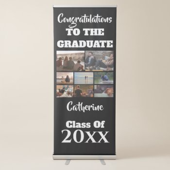 Custom Photo Collage Graduation Class Of Retractable Banner by mensgifts at Zazzle