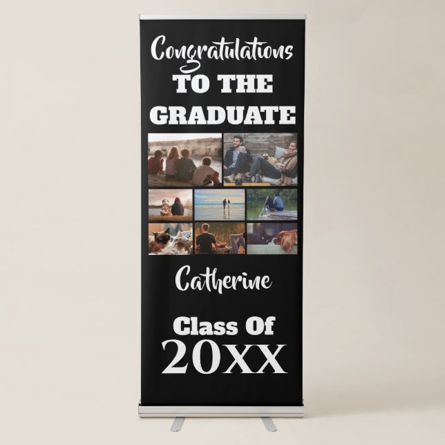 Custom photo collage graduation class of retractable banner (Front)