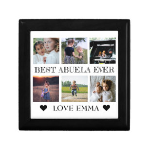 Custom Photo Collage Grandma Gift Best Abuela Ever Box