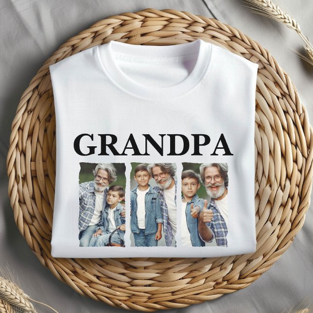 Custom Photo Collage Grandpa – Personalized Gift T-Shirt (Creator Uploaded)