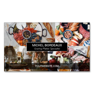 Custom Photo collage Grazing Platter Catering Business Card Magnet