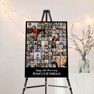 Custom Photo Collage Grid 100 Pictures 18x24 Black Foam Board