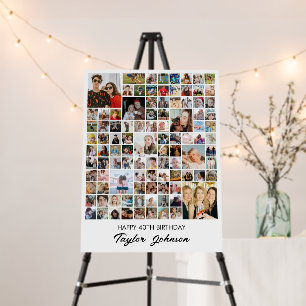 Custom Photo Collage Grid 100 Pictures 18x24 White Foam Board