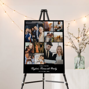 Custom Photo Collage Grid 10 Pictures 18x24 Black Foam Board