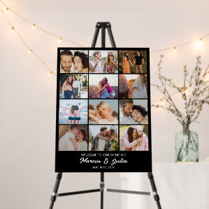 Custom Photo Collage Grid 12 Pictures 18x24 Black Foam Board