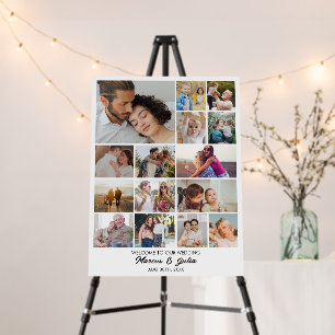 Custom Photo Collage Grid 15 Pictures 18x24 White Foam Board