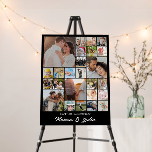 Custom Photo Collage Grid 25 Pictures 18x24 Black Foam Board