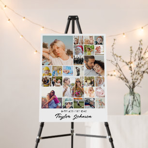 Custom Photo Collage Grid 25 Pictures 18x24 White Foam Board