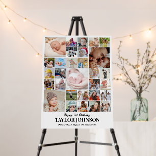 Custom Photo Collage Grid 30 Pictures 18x24 White Foam Board