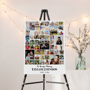 Custom Photo Collage Grid 50 Pictures 18x24 White Foam Board