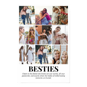 Custom Photo Collage Grid 9 Pictures 12x18 24x36 Poster