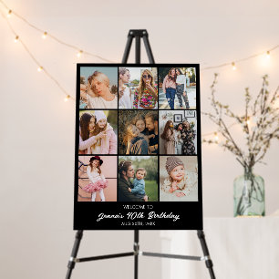 Custom Photo Collage Grid 9 Pictures 18x24 Black Foam Board
