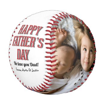 Custom Photo Collage Happy Father's Day Baseball