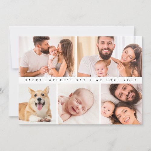 Custom Photo Collage Happy Fathers day  Holiday Card