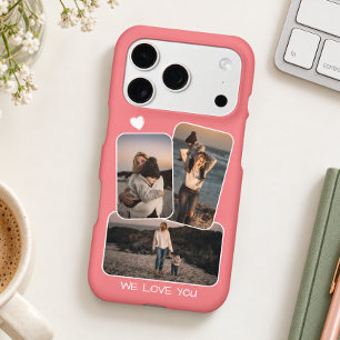 Custom Photo Collage Heart Coral Pink Iphone 18 Pro Case