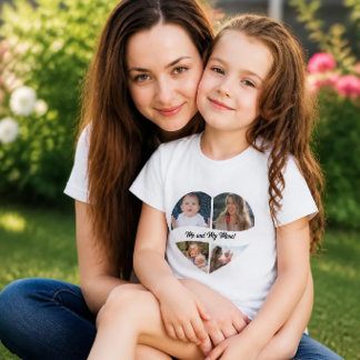 Custom Photo Collage Heart Girls T-Shirt | DP7