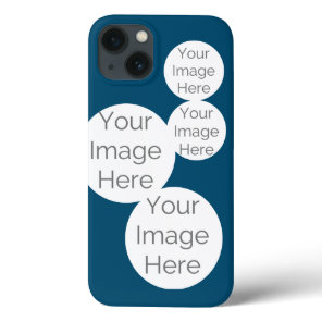 Custom Photo Collage iPhone Case – Teal Blue