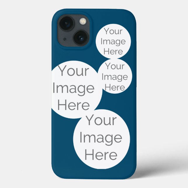 Custom Photo Collage iPhone Case – Teal Blue  (Back)