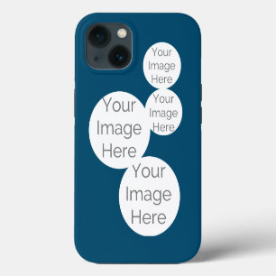 Custom Photo Collage iPhone Case – Teal Blue