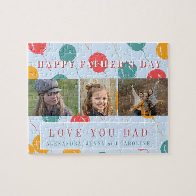 Custom photo collage love dad Father's Day gift Jigsaw Puzzle (Horizontal)