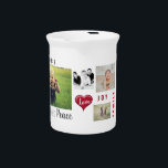 Custom Photo Collage Love Joy Family Beverage Pitcher<br><div class="desc">Custom Photo Custom Text Love Joy Peace Family Happiness Wishes Pitcher</div>
