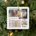 Custom Photo Collage Love Joy Family Ceramic Ornament at Zazzle