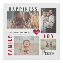 Custom Photo Collage Love Joy Family Faux Canvas Print