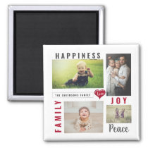 Custom Photo Collage Love Joy Family Magnet
