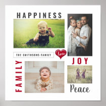 Custom Photo Collage Love Joy Family Poster