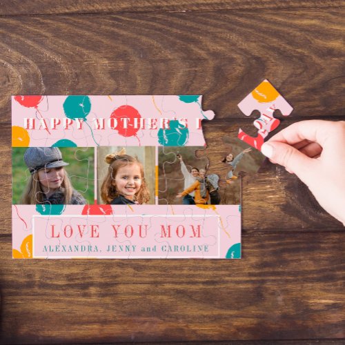 Custom photo collage love mom Mothers Day gift Jigsaw Puzzle