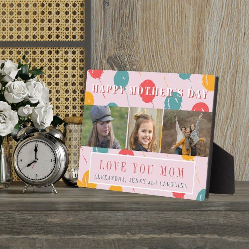 Custom photo collage love mom Mothers Day Plaque