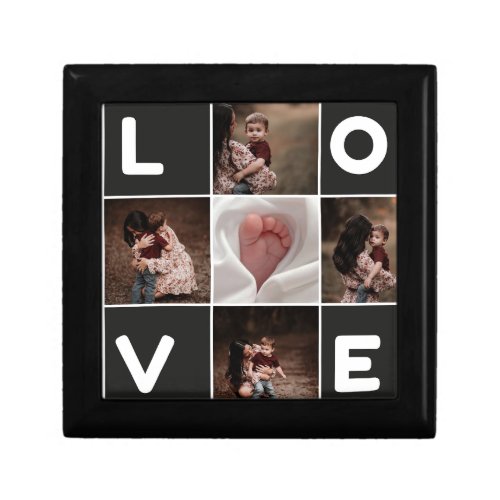 Custom Photo Collage LOVE Pillow _ Personalized  Gift Box