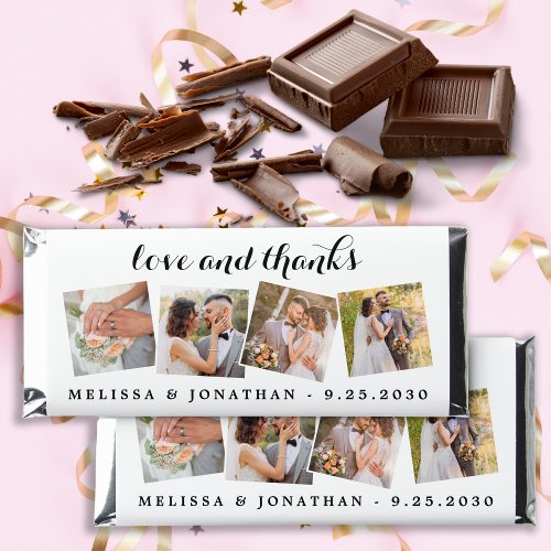 Custom Photo Collage Love  Thanks Wedding Hershey Bar Favors