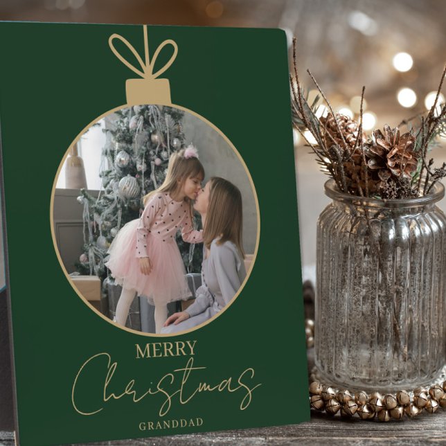 custom photo collage Merry Christmas bauble Plaque (Creator Uploaded)