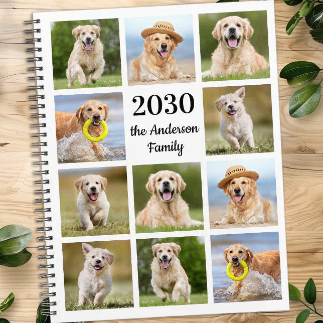 Custom photo collage modern create your own yearly planner zazzle