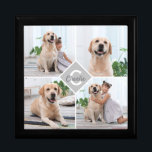 Custom Photo Collage Monogram Name Dog Gift Box<br><div class="desc">Celebrate your best friend with a custom Monogram Pet Photo Collage Keepsake Box . When you have so many fun memories and photos , one photo isn't enough . Our Dog Photo Keepsake Box has four photos . Whether you have a new puppy , or to memorialize all the special...</div>