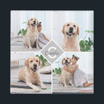 Custom Photo Collage Monogram Name Dog Magnet<br><div class="desc">Celebrate your best friend with a custom Monogram Pet Photo Collage magnet . When you have so many fun memories and photos , one photo isn't enough . Our Dog Photo magnet has four photos. Whether you have a new puppy , or to memorialize all the special moments thru each...</div>