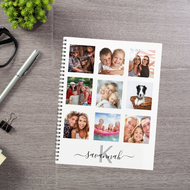 Custom photo collage monogram white 2026 planner (Creator Uploaded)