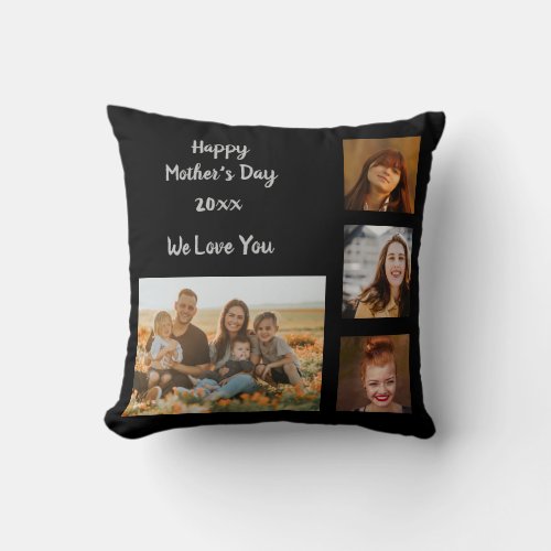 Custom Photo Collage Mothers Day  Throw Pillow