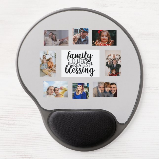 Custom Photo Collage Mouse Pad, Family Photo Gel Mouse Pad (Front)