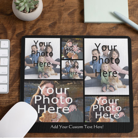 Custom Photo Collage Mousepad Add Your 6 Photos