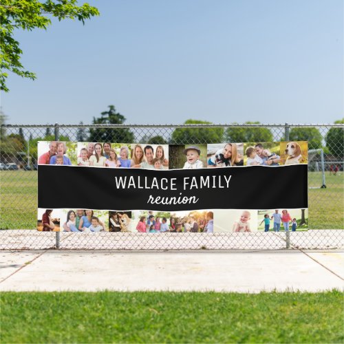 Custom Photo collage Name Family Reunion Banner