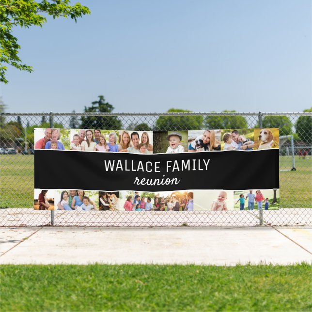 Custom Photo collage Name Family Reunion Banner (Insitu)