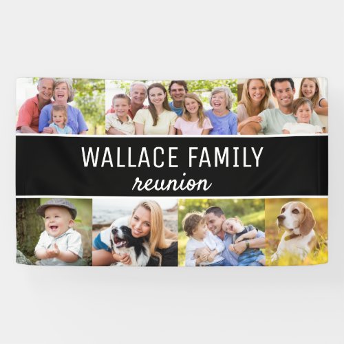 Custom Photo collage Name Family Reunion Banner