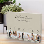 Custom Photo Collage Natural 7 Picture Wedding<br><div class="desc">Elegant photo block, personalized with your wedding photos. A stylish design in neutral color palette of natural and black - perfect for newlywed gifts and anniversary gifts. The photo template is set up for you to add 7 of your favorite pictures which are displayed in portrait format in a simple...</div>