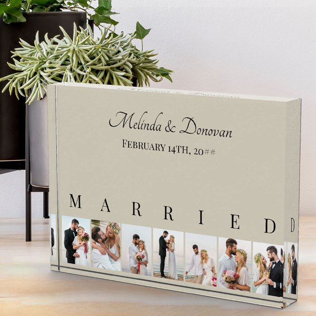 Custom Photo Collage Natural 7 Picture Wedding Block (Creator Uploaded)
