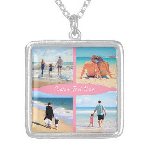 Custom Photo Collage Necklace Your Photos and Text